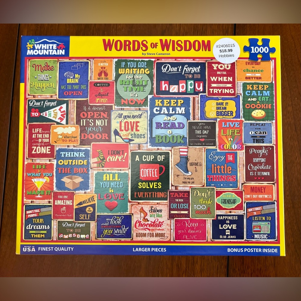 White Mountain 1000 Piece Puzzle - Words of Wisdom